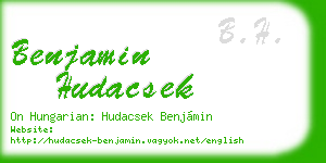 benjamin hudacsek business card